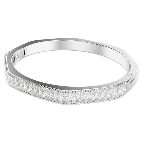 Swarovski Zirconia Matrix Bangle, Octagon Shape, White, Rhodium 5705784 (Size M) - 第 2/7 張圖片