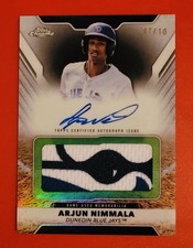 Arjun Nimmala 2025 Topps Pro Debut BlueJays Jumbo Auto Black Relic Card 7/10!