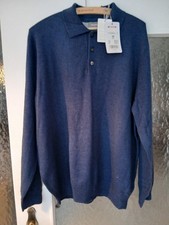 Hochwertiger Herrenpullover aus Seide/Kaschmir graublau Gr.56