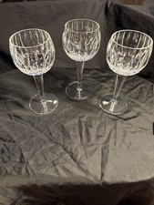 Set of 3 Astral Crystal PEERAGE Hock Wine Glasses 7.5" Vintage Discontinued
