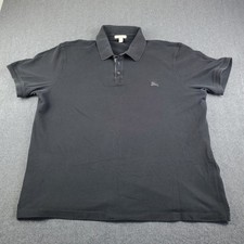 Burberry Brit Polo Shirt Mens 2XL Black Designer Embroidered Logo