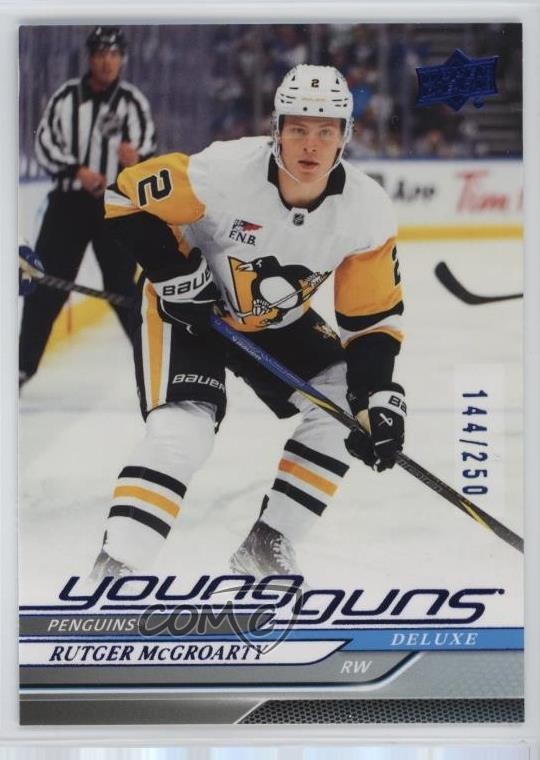 2024-25 Upper Deck Series 2 Young Guns Deluxe 144/250 Rutger McGroarty #474 3yd