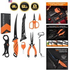 SteelStream 6pc Fishing Tool Kit - Corrosion Resistant Fishing Pliers with La...