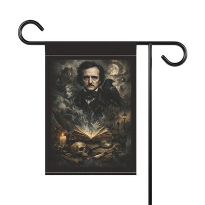 Edgar Allan Poe Gothic Halloween Garden Flag