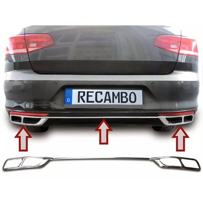 EDELSTAHL AUSPUFF BLENDEN passend für VW Passat B8 Facelift Limo|Variant|ab 2019