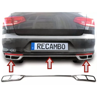 EDELSTAHL AUSPUFF BLENDEN passend für VW Passat B8 Facelift Limo|Variant|ab 2019 - Bild 1 von 4