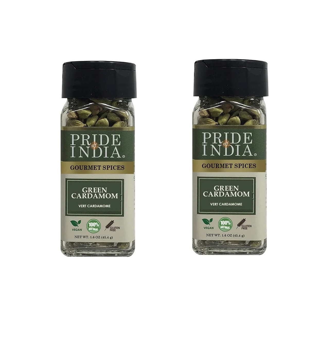 2 Pack Pride of India Whole Green Cardamom Pods &ndash; 1.5 oz D