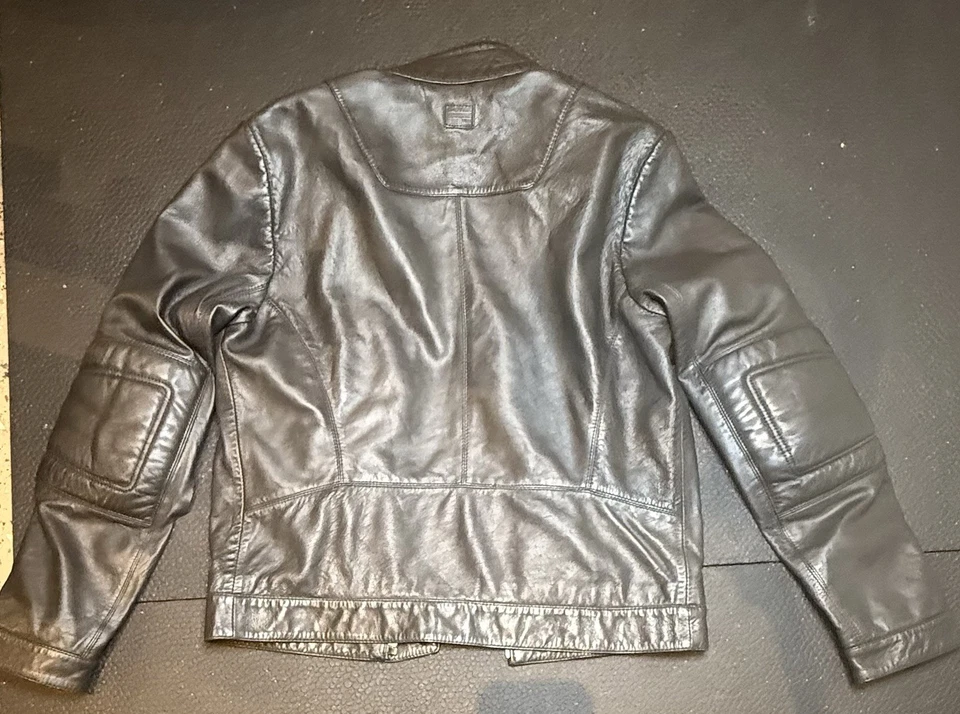 G‑STAR RAW Biker Leather Jacket – Men’s Size M – Black Sheep Leather - Image 3 of 3
