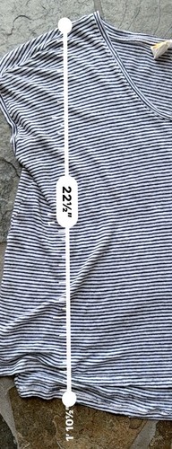 C&C California Striped Linen T-Shirt Women's S V-Neck Short Sleeve Nautical - Picture 7 of 7