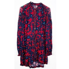 Free People Love Letter Tunic TopMini Dress Merlot Combo Size Medium