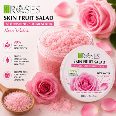 2-in-1 Sugar Scrub Face & Body Bulgarian Rose Water 200ml