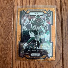 2023 Panini Prizm Will McDonald IV #380  Orange Disco RC Rookie Card NY Jets. rookie card picture