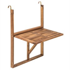 B-Ware Balkontisch Balkonhängetisch 60x40 cm Holztisch Hängetisch Tisch klappbar