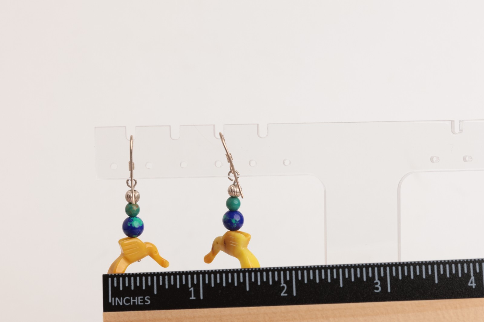 Sterling Multi Gemstone and Ceramic Dangle Yellow… - image 3