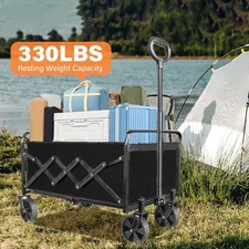 New 330lbs Capacity Collapsible Wagon Cart for Outdoor Camping/Garden/Beach