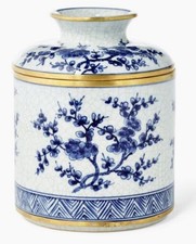 Blossom Blue White Decorative Tissue Box Cover Floral Bath Vanity Holder