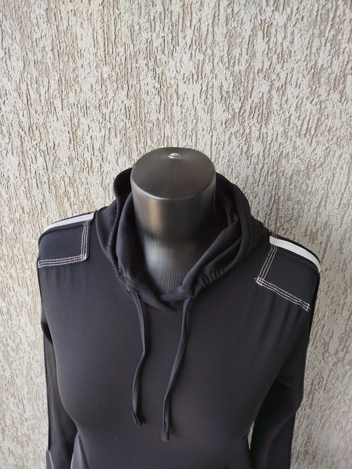 Vestido M+F Girbaud Manga Larga Negro Capucha Bolsillos Vintage Y2K Talla L Foto 4 de 4