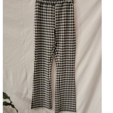 Urban Outfitters Gingham Flare Pants Black White High Waist Checkered Small
