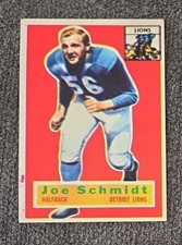 1956 Topps - Joe Schmidt #44 (RC) Detroit Lions HOF 🏈