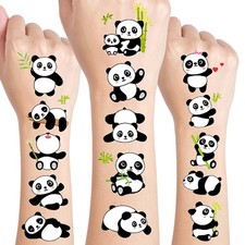 120 PCS 24 Sheets Panda Temporary Tattoos, Birthday Decorations Panda Party...