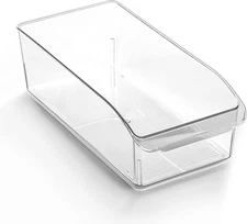 Plastic Storage Bins Small Curve Collection Multi Use Organizer for Pantry Fridg