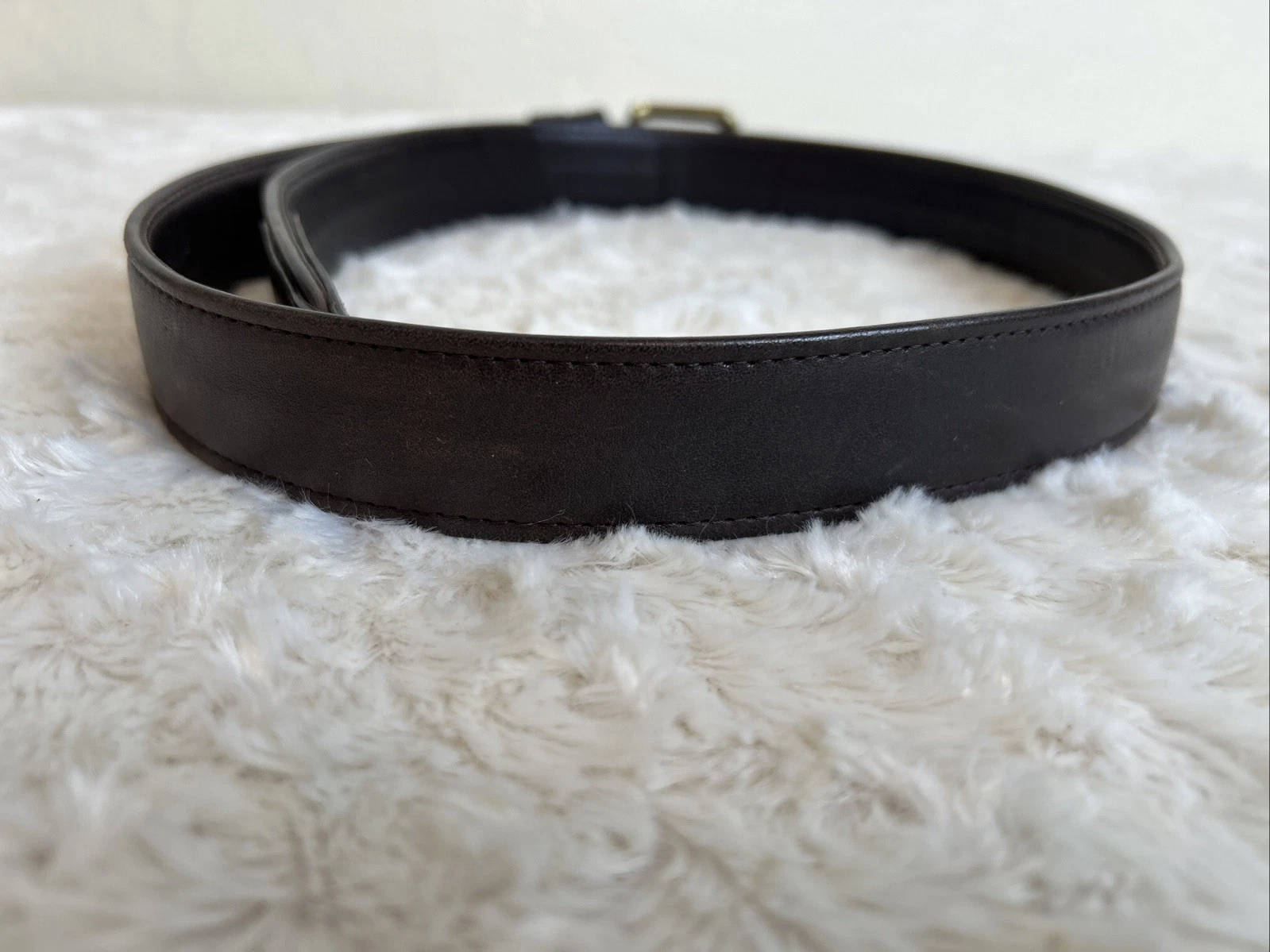 Cintura Coach vintage taglia 40 marrone guanto pelle bovina conciata fibbia ottone 6302