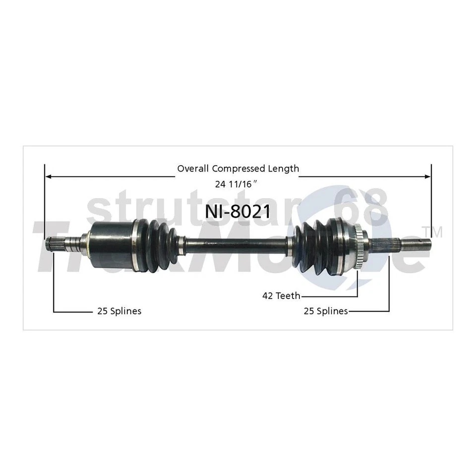 TrakMotive CV Axle Shaft 2pcs Front Left Front Right Fits Nissan 200SX 1995-1998 - Image 3 of 3
