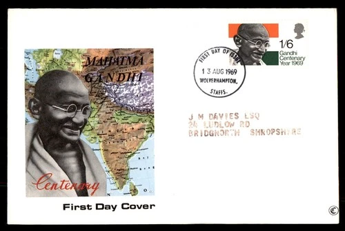 Mayfairstamps Great Britain FDC 1969 Gandhi Centenary Map First Day Cover aax_47