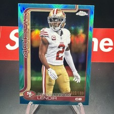 Topps Chrome Deommodore Lenoir True Aqua Refractor /199 #269 49ers NFL 2025