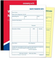 Ocean Pads Waste Transfer Note, A5, Duplicate (69660)