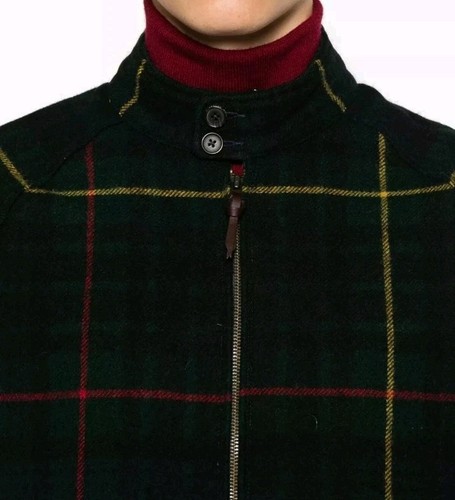 Polo Ralph Lauren Plaid Wool Twill Abraham Moon Bomber Jacket Size Large uk 42 - Picture 4 of 13