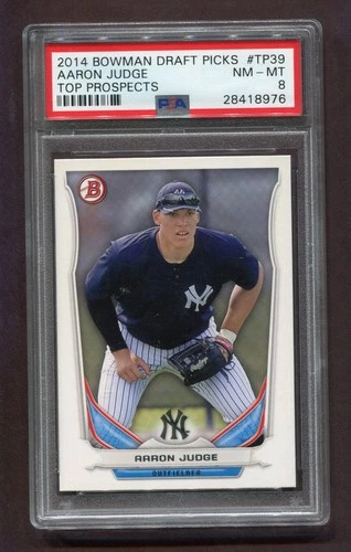 AARON JUDGE NEW YORK YANKEES 2014 BOWMAN MLB DRAFT PICKS #TP-39 PSA 8