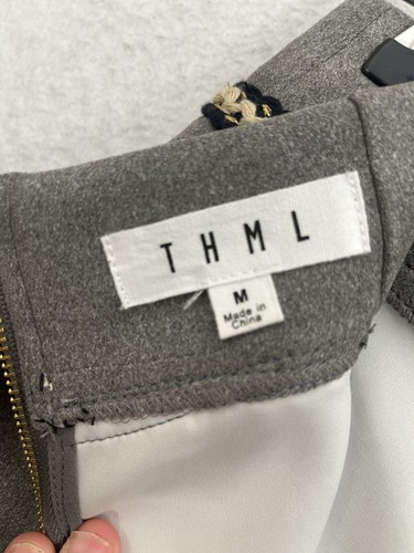THML Rock Damen mittelgrau bestickt Blumen Minirock Boho " - Bild 8 von 10