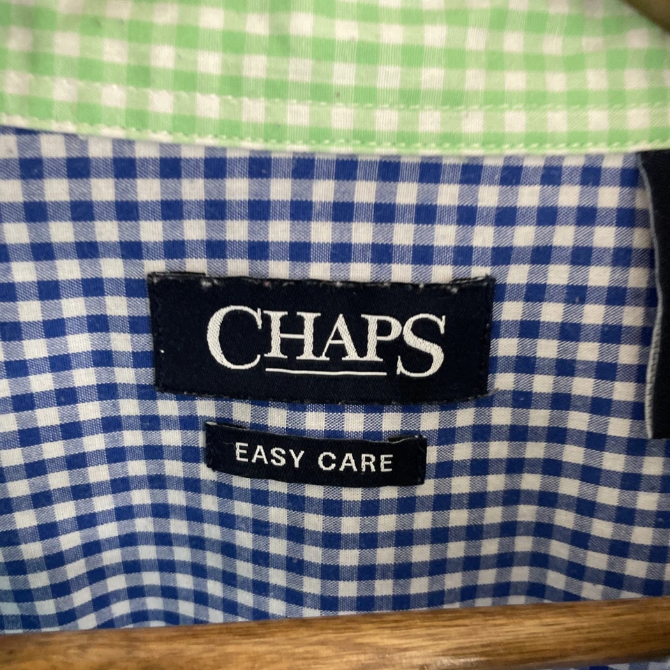 Chaps Easy Care Shirt Mens LT Tall Large Multicolor Plaid Long Sleeve Button - Image 3 of 4