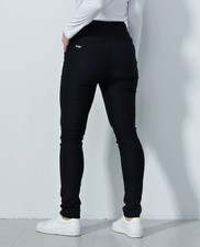 Daily Sports Black/Navy Magic Pants M 10/12 32" Leg High Waist Side Zip Stretch