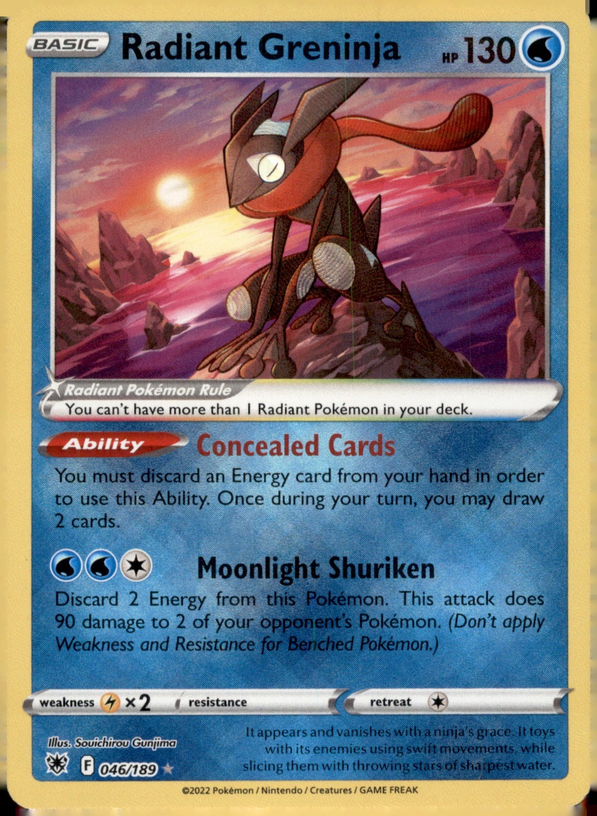 Radiant Greninja 046/189 MP SWSH10: Astral Radiance Radiant Rare Pokemon TCG
