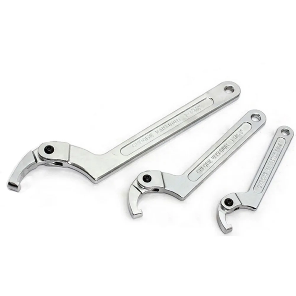 1PCS Adjustable Wrench Hook Spanner Square/Round Head CR-V Spanner Key ...