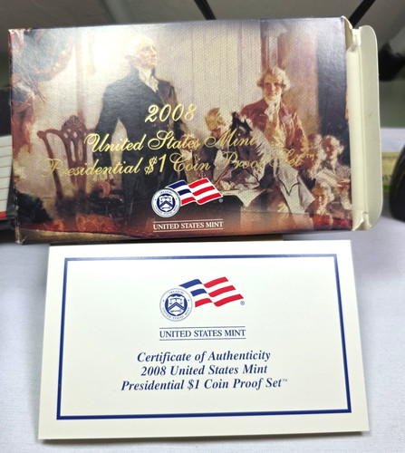 Empty Packaging Replacement --President Dollar Proof Set Box & COA No Coins 2008