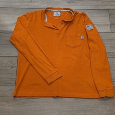 Tyndale FR Henley HRC 2 Flame Resistant Orange Long Sleeve Shirt Mens Size Med