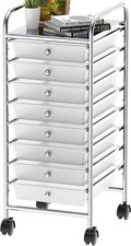 Simple Houseware 8 Drawers Rolling Utility Cart Art Craft Storage, Chrome