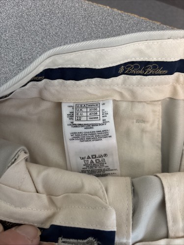 NEW Brooks Brothers Advantage Chino Pants Men 37x30 Beige Clark Fit Stretch $89 - Picture 6 of 13
