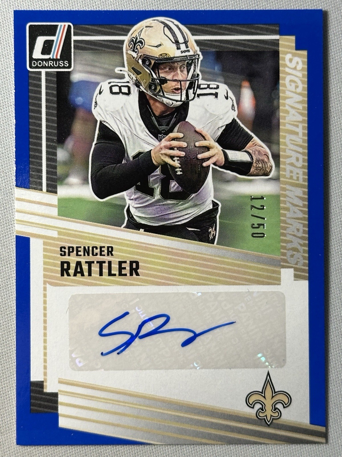 2024 Topps Chrome Blue Refractor Auto Rc Spencer Rattler 10/150 213