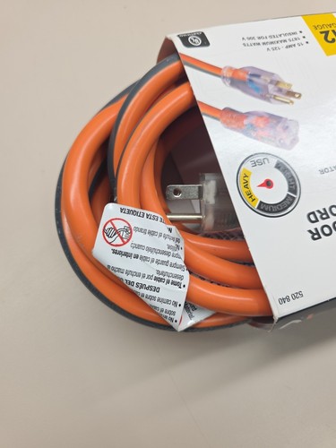 RIDGID 25 ft. 12/3 Heavy Duty Indoor/Outdoor Extension Cord with Lighted End - Picture 4 of 5