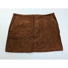 GAP Women Skirt 18 34 Corduroy Mini Pockets Brown