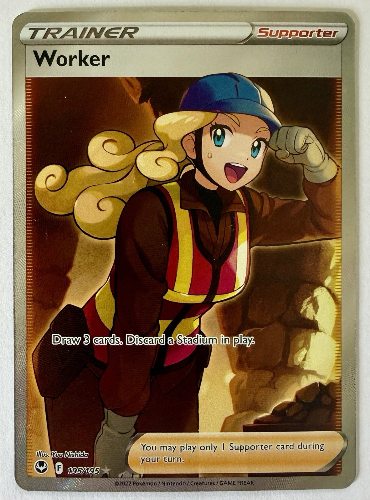 Worker (Full Art) 195/195 Pokemon Ultra Rare SWSH12: Silver Tempest Card NM