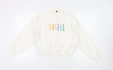 Womens UK Size S H&M White Pullover Sweatshirt