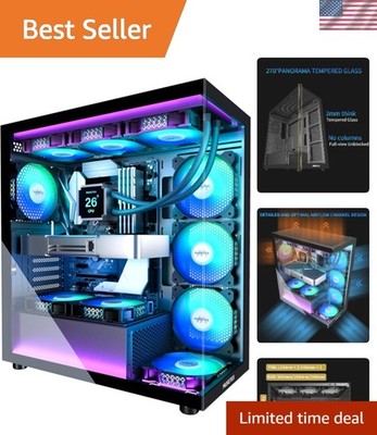 K2 Gaming PC Case: 7 ARGB Fans, Full View Dual Glass, Supports ATX/Micro-ITX