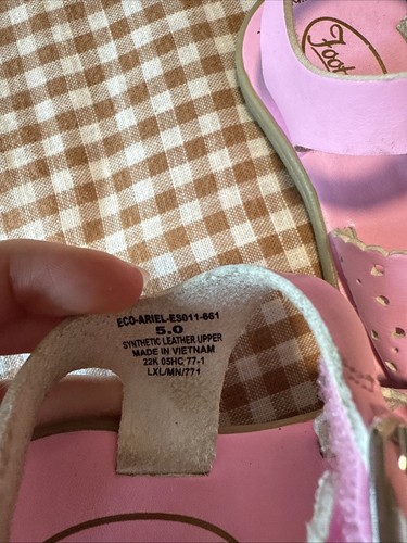 Footmates Kids Girls Infant Pink Leather Ariel Sandal Size 5 - Picture 7 of 9