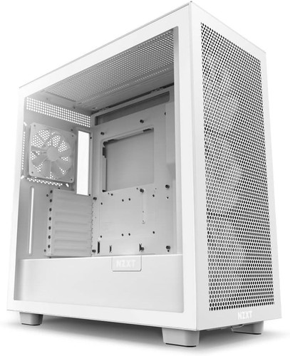 Compact ATX PC Case with Tempered Glass & RGB Cooling Fans - H7 Flow White - Afbeelding 4 van 10
