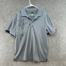 PGA Tour Pro Series Men's Polo Size Large Gray Short Sleeve Collared Golf